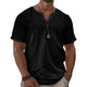 Men's Solid Henley Short Sleeve T-Shirt