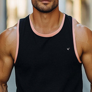Men's Cool Skin-friendly Black Cotton Tank Top