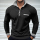 Men's Colorblock Long Sleeve Lapel Polo Shirt