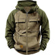 Men's Casual Colorblock Raglan Sleeve Hooded Sweatshirt Jacket