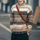 Men's Fair Isle Jacquard Round Neck Long Sleeve Sweater