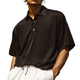 Men's Stylish Satin Lapel Oversized Short Sleeve Polo Shirt