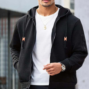 Men's Waffle Sport Hooded Jacket