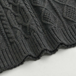 Men's Vintage Stand Collar Knitted Cable Sweater