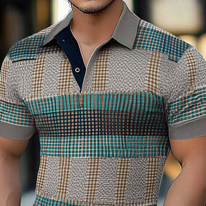 Men's Summer Comfort Skin-friendly Printed Polo Neck T-Shirt