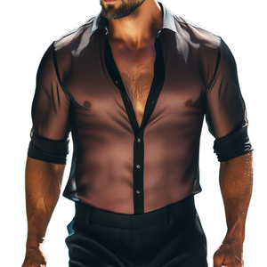 Men's Casual Cool Lapel Long Sleeve Shirt