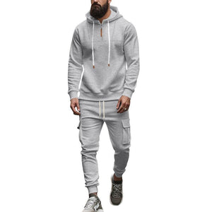 Men's Loose Sports Hooded Sweatshirt And Pants Set