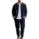 Men's Stand Collar Baseball Jacket Trousers Sports Casual Set