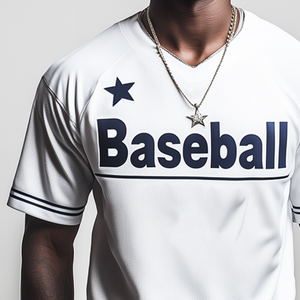 Men's Retro Casual Baseball Printed Round Neck Short Sleeve T-Shirt