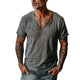 Men's Distressed Ripped Raw Edge V-Neck Short-Sleeved T-Shirt