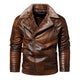 Men's Vintage PU Fleece Leather Jacket