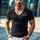 Men's Slim Fit Skin-friendly Ice Silk Wrinkled Short-sleeved T-shirt