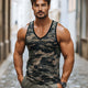 Men's Skin-friendly Breathable V-neck Retro Camouflage Print Tank Top