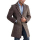 Men's Mid-length Lapel Plaid Woolen Coat