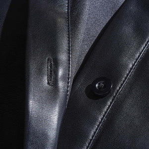 Men's Classic Casual Slim Fit Leather Long Sleeve Shirt