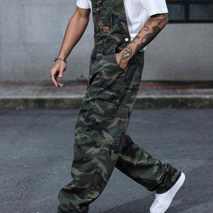 Men's Outdoor Camouflage Print Multi-Pocket Jumpsuit