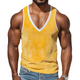 Men's Summer Fashion Personality Leisure Deep V-neck Bright Color Stitching Suede Tank Top