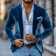 Men's Fashion Solid Velvet Notch Lapel Two Buttons Casual Blazer