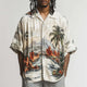 Men's Landscape Printed Casual Short Sleeve Shirt