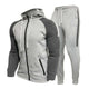Men's Contrast Color Hooded Sweatshirt And Casual Pants Set