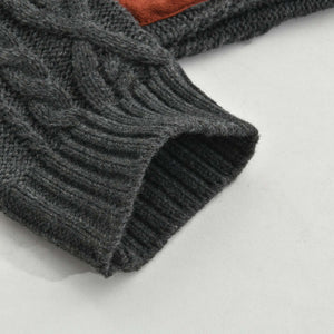 Men's Vintage Stand Collar Knitted Cable Sweater