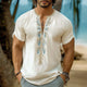 Men's Summer Comfortable V-Neck Fresh Printed T-Shirt