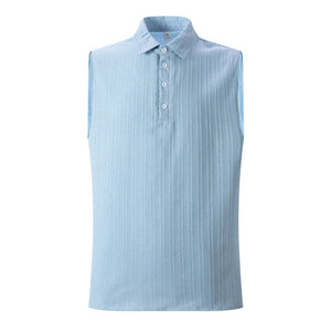 Men's Solid Color Lapel Pullover Tank Tops