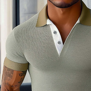 Men's Summer Basic Knitted Slim Polo Shirt