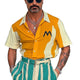 Men's Contrast Print Short Sleeve Shirt