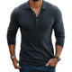 Men's Casual Cotton Blend Lapel Slim Fit Long Sleeve Polo Shirt