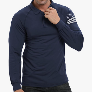 ESSENTIAL 1/4 BUTTON RAGLAN LONG SLEEVE POLO SHIRT