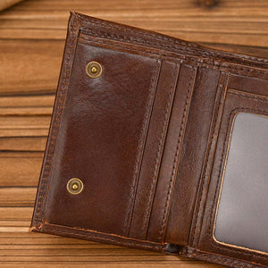 Men's Vintage Trifold Casual Genuine Leather Wallet