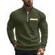 Men's Casual Zipper Stand Collar Solid Color Sweatshirt