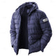 Men's Lightweight Puffer Jacket with Hood Water-Resistant Down Jacket Insulated Puffy Coat Graphic American US Flag Winter Jacket for Snow Ski Hiking Travel