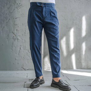 Men's British Neapolitan High Waist Suit Pants