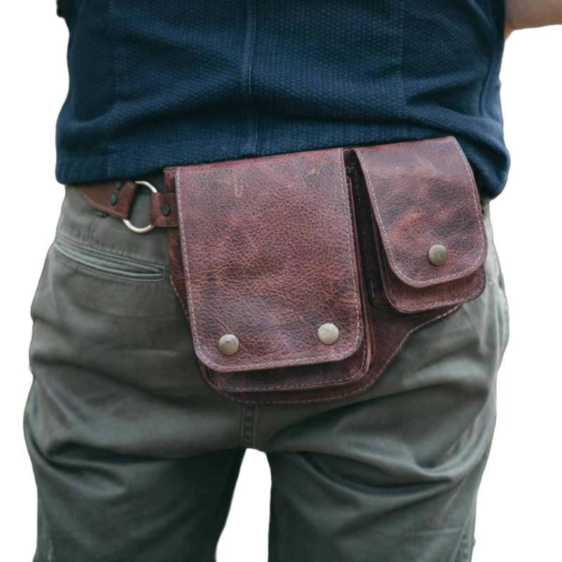 Men's Classic Vintage Adjustable PU Leather Belt Shoulder Bag