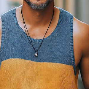 Men's Summer Fashion Colorblock Knitted Tank Top