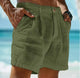 Men's Linen Solid Color Summer Shorts Beach Shorts