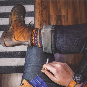 Mne's Vintage Martin Boots Lace-up Brown Casual Solid Color Winter Round Toe Thickened Male Boots