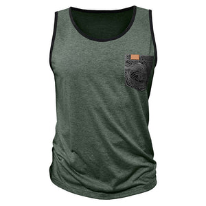 Men's Contrast Color Crew Neck Tank Top