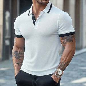 Men's Comfortable Summer Basics Classic Knitted Polo T-Shirt