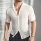 Men's Summer Lightweight Textured Slim-Fit Short-Sleeved Shirt