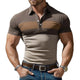 Men's Summer Colorblock Polo Collar Short Sleeve Slim Fit T-Shirt