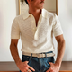 Men's Knit Hollow Lapel Lapel Short Sleeve Polo Shirt