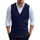 Men's Casual Solid Color Knitted Cardigan Vest