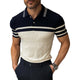 Men's Knitted Striped Short Sleeve POLO Shirt