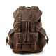 Men's Vintage Outdoor Canvas Stitching Leather Multi-Pocket Backpack
