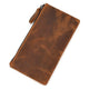 Men's Vintage Crazy Horse Leather Large Capacity Zip Long Wallet
