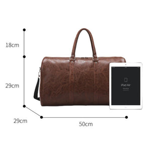 Men's Vintage Large Capacity Leather Sports Fitness Travel Bag