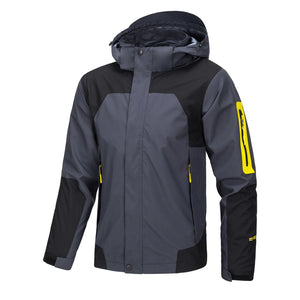 OUTDOOR DESTACHABLE HOODED WATERROOF HARDSHELL JACKET